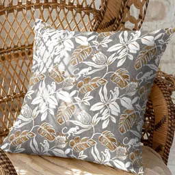 CASABLEU Savanna Grey & White 2 Pieces Abstract Printed Square Cushion Covers-image-54