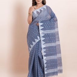PUKU Ethnic Motifs Pure Cotton Saree-image-23