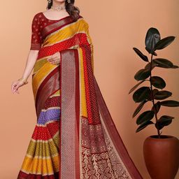 VS MALL Maroon Art Silk Sarees-image-94