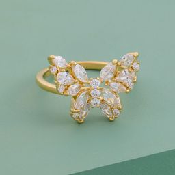 Kushal's Fashion Jewellery Gold-Plated Zircon-Studded Finger Ring-image-53