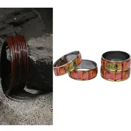 SOMIL Set of 16 Brown Alloy Artificial Stones & Beads Bangles-image-26