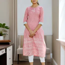 Pannkh Floral Printed Round Neck Straight Kurta-picture-29