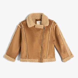 Koton Girls Solid Spread Collar Biker Jacket-picture-45
