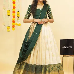Fabcartz Semi-Stitched Lehenga & Unstitched Blouse With Dupatta-11