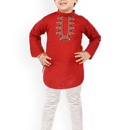 NEW GEN Boys Embroidered Regular Kurta with Trousers-picture-26