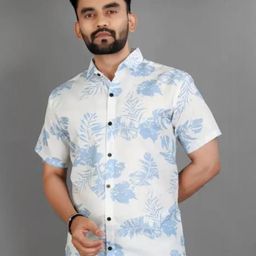 ISUEL FAB White Cotton Spread Collar Striped Shirts-image-86