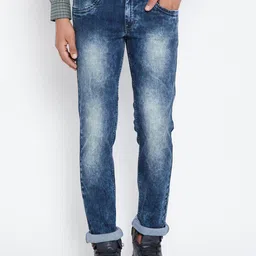 fineblu Men Boyfriend Fit Mid-Rise Heavy Fade Stretchable Jeans-picture-21