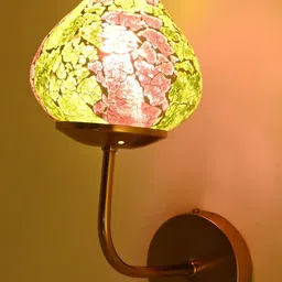SOMIL Green & Pink Glass Cylinder Shaped Wall Lamp-image-18