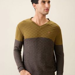 Raymond Men Colourblocked Pullover-picture-3