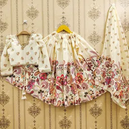 JOVK DESIGN Girls Printed Ready to Wear Lehenga & Blouse With Dupatta-picture-24