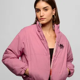 The Souled Store Women Typography Reversible Puffer Jacket with Embroidered-image-75