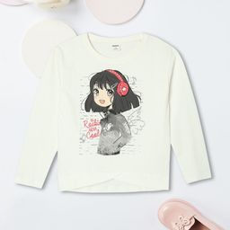 max Girls Graphic Printed Round Neck Cotton T-shirt-image-71