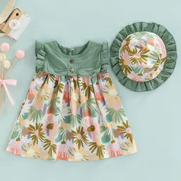 Bold N Elegant Cotton Frock Dress With Hat-14