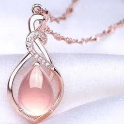 Bling Queen Rose Gold-Plated Cubic Zirconia Studded Pendant With Chain-16