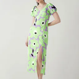 Bewakoof Women Floral Print Puff Sleeve Dress-image-93