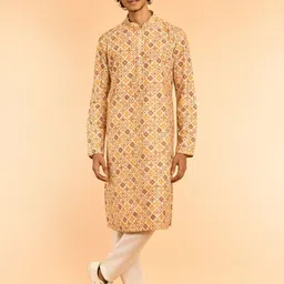 Diwas by Manyavar Ethnic Motifs Printed Mandarin Collar Straight Kurta-image-98