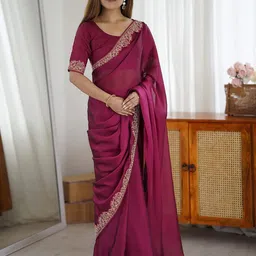 KALINI Sequinned Embroidered Border Saree-picture-45