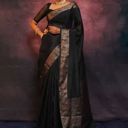 Sitanjali Woven Design Zari Silk Blend Kanjeevaram Saree-image-20