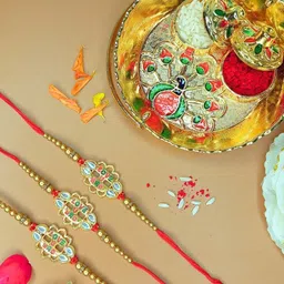 Anouk Set Of 3 Love U Bro Rakhi With Roli Chawal & Funny Card-20