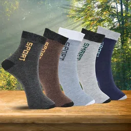 MJE Pack Of 5 Printed Mid Rise Ankle Length Socks-image-39