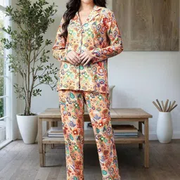 Stylecast X Kotty Printed Collar Neck Long Sleeve Shirt With Trouser Co-Ords-picture-17