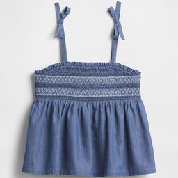 GAP Girls Embroidered Pure Cotton Strappy Peplum Top-image-97