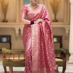 yourwish Woven Design Zari Pure Silk Banarasi Saree-image-73