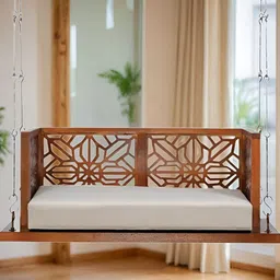 JAIRI TRADERS Brown Wooden Swings With Back Support &Armrest-picture-17