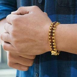Divine souvenirs Unisex Gold-Plated Rudraksha Beaded Wraparound Bracelet-18