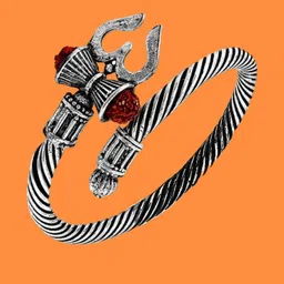 Dynamic Retail Global Men Silver-Plated Kada Bracelet-image-71