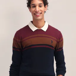 U.S. Polo Assn. Men Colourblocked Pullover-image-97