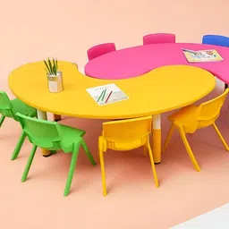 Ehomekart Kids Set Of 2 Half Round Moon Shape Table-32