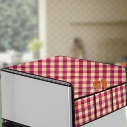 The Furnishing Tree Maroon Plastic Refrigerator Cover-image-61