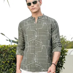 Thomas Scott Abstract Embroidered Premium Slim Fit Casual Shirt-image-42