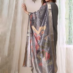 Sangria V-Neck A-Line Kurta With Dhoti Pants & Dupatta image 5