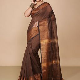 BENGAL HANDLOOM Zari Taant Saree-image-14