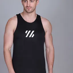 Antiloop Sleeveless Chest Printed Tank Gym Vests Vest-01LineBlack-M-image-53