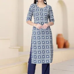 Ethnic basket Women blue Crepe Kurta-picture-27