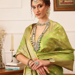 Silk Land Woven Design Zari Tissue Fusion Kanjeevaram Saree-41