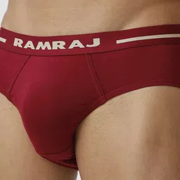 Ramraj Men Pack of 4 Solid 100% Soft Combed Fine Jersey Outer Elastic Plus Size Briefs image 2