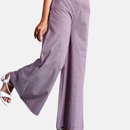 Komarri U Women Loose Fit Mid-Rise Cotton Wide Leg Trousers-image-89