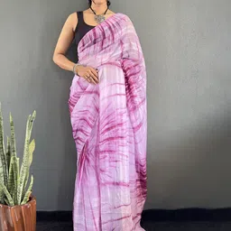 DIVASTRI Tie and Dye Pure Georgette Ready to Wear Saree-image-55