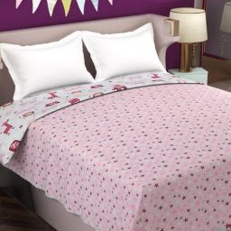 florida Pink Abstract Cotton 80 GSM Double Bed Reversible Dohar-picture-36