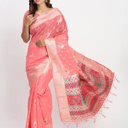 Astita Woven Design Zari Saree With Blouse Piece-image-13