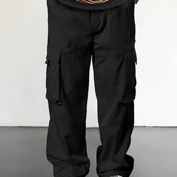 R.Code by The Roadster Life Co. Men Regular Fit High Rise Cotton Cargo Trousers-image-5