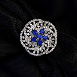 Zoey Silver-Plated Cubic Zirconia-Studded Adjustable Finger Ring-17