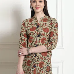 Roly Poly Cotton Mandarin Collar Printed Ethnic Tunic-picture-29