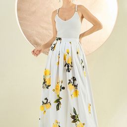 First Resort by Ramola Bachchan Printed Flared Maxi Skirts-picture-1