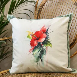 Crown of Poppies Red Floral Square Cushion Covers-image-96