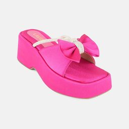 Lavie PU Party Wedge Sandals with Bows-12